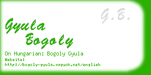 gyula bogoly business card